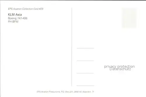 Flugzeuge Zivil KLM Asia Boeing 747 406 PH BFM Kat. Flug