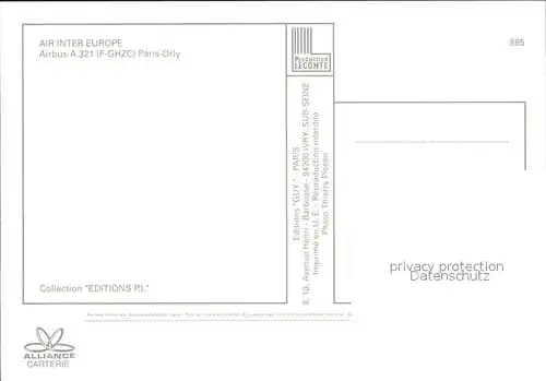 Flugzeuge Zivil Air Inter Europe A321 F GHZC Kat. Flug