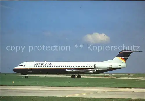 Flugzeuge Zivil Deutsche BA Fokker F.100 F GIOF  Kat. Flug