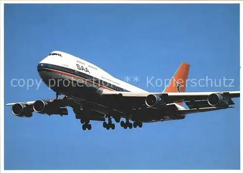 Flugzeuge Zivil South African Airways SAA Boeing 747 344 ZS SAT cn 22970 Kat. Flug