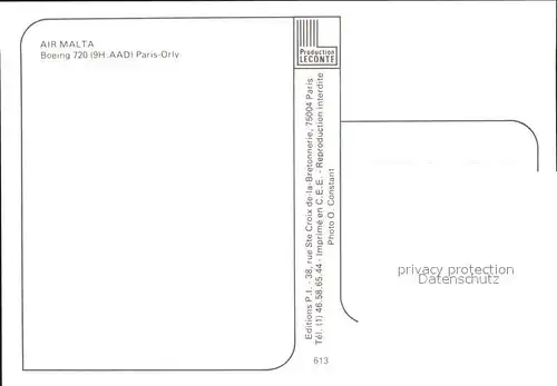 Flugzeuge Zivil Air Malta Boeing 720 9H AAD  Kat. Flug