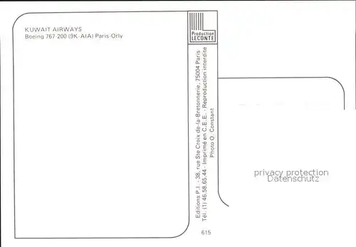 Flugzeuge Zivil Kuwait Airways Boeing 767 200 9K AIA  Kat. Flug