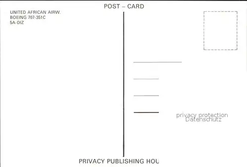 Flugzeuge Zivil United African Airways boeing 707 351C 5A DIZ Kat. Flug