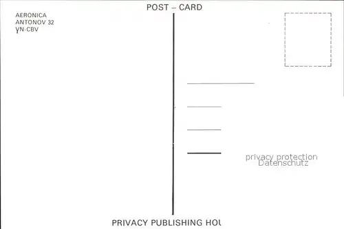 Flugzeuge Zivil Aeronica Antonov 32 YN CBV Kat. Flug