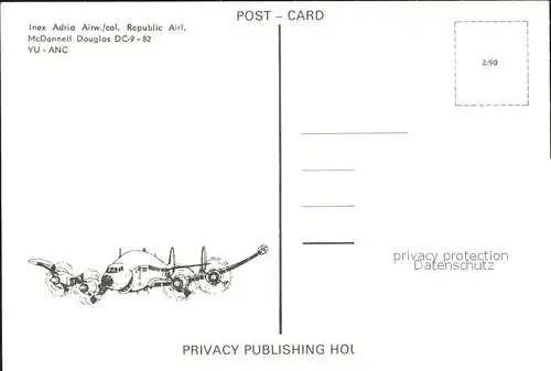 Flugzeuge Zivil Inex Adria Airways McDonnell Douglas DC 9 82 YU ANC Kat. Flug