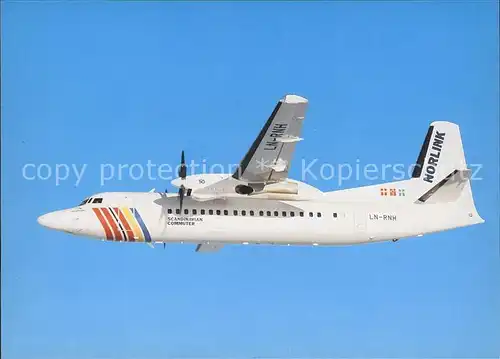 Flugzeuge Zivil SAS Scandinavian Commuter Fokker 50 LN RNH Kat. Flug