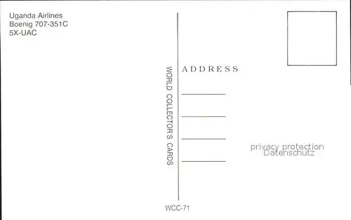 Flugzeuge Zivil Uganda Airlines Boeing 707 351C 5X UAC 