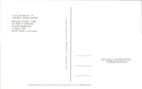 Flugzeuge Zivil Affretair McDouglas DC 855F 2 WMJ c n 45821