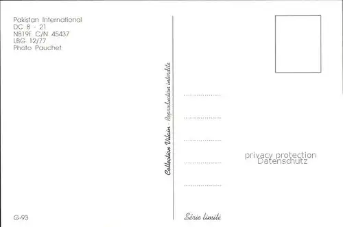 Flugzeuge Zivil Pakistan International DC 8 21 N819F c n 45437 