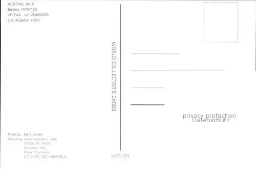 Flugzeuge Zivil Australia Asia Boeing 747SP 38 VH EAA c n 22495 505