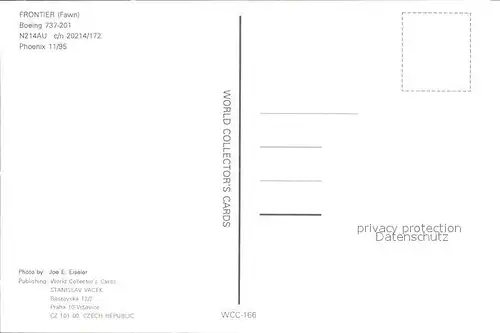 Flugzeuge Zivil Frontier Fawn The Spirit of the West Boeing 737 201 N214AU c n 20214 172
