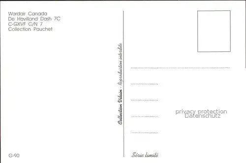 Flugzeuge Zivil Wardair Canada DeHavilland Dash 7C C GXVF c n 7