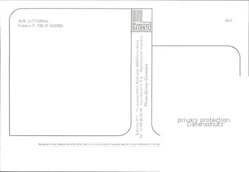 Flugzeuge Zivil Air Littoral Fokker F 100 F GIDM 
