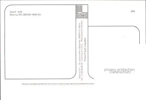 Flugzeuge Zivil Gulf Air Boeing 767 300ER A40 GI