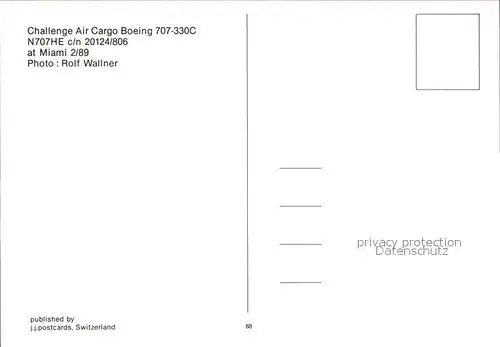 Flugzeuge Zivil Challenge Air Cargo Boeing 707 330C N707HE c n 20124 806