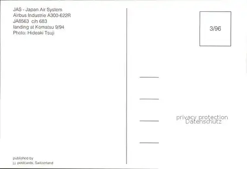 Flugzeuge Zivil JAS Japan Air System A300 622R JA8563 c n 683