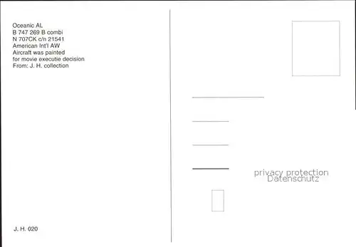 Flugzeuge Zivil Oceanic AL B747 269 B combi N707CK c n 21541 