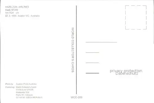 Flugzeuge Zivil Hazelton Airlines Saab SF340 VH TCH 