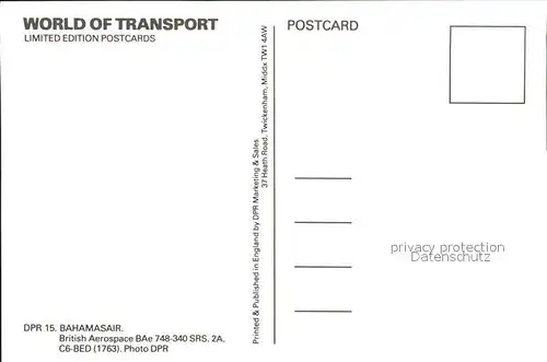 Flugzeuge Zivil Bahamasair British Aerospace BAe 748 340 SRS 2A C6 BED 