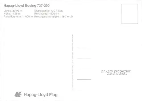 Flugzeuge Zivil Hapag Lloyd Boeing 737 200 D AHLD 