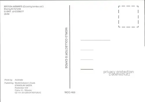 Flugzeuge Zivil British Airways Crossing bordes col. B 757 236 G BIKT c n 23398 77