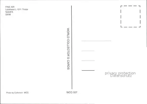 Flugzeuge Zivil Fine Air Lockheed L 101 Tristar N260FA