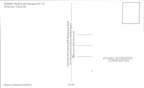 Flugzeuge Zivil American Trans Air McDonnell Douglas DC 10 N183AT  Kat. Airplanes Avions
