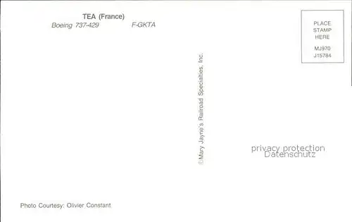 Flugzeuge Zivil TEA Boeing 737 429 F GKTA  Kat. Airplanes Avions