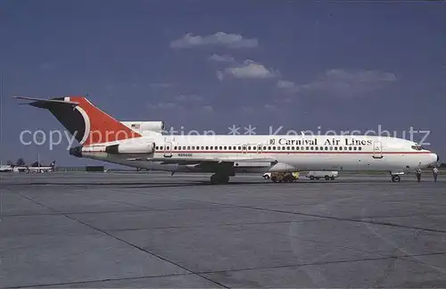 Flugzeuge Zivil Carnival Air Lines Boeing 727 225 c n 20628 N8866E Kat. Airplanes Avions