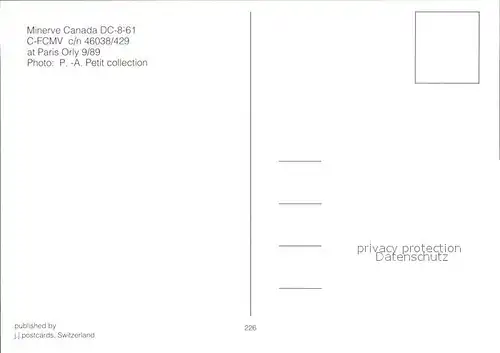 Flugzeuge Zivil Minerve Canada DC 8 61 C FCMV c n 46038 429 Kat. Airplanes Avions