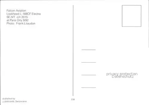 Flugzeuge Zivil Falcon Aviation Lockheed L 188CF Electra SE IVT c n 2015  Kat. Airplanes Avions