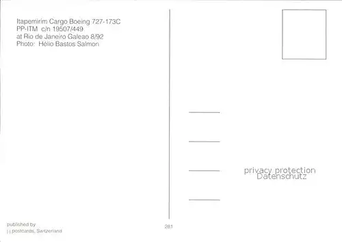 Flugzeuge Zivil Itapemirim Cargo Boeing 727 173C PP ITM c n 19507 449 Kat. Airplanes Avions
