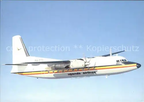 Flugzeuge Zivil Uganda Airlines Corp. Fokker F27 Mk600 PH FTI Kat. Airplanes Avions