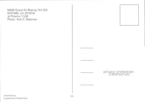 Flugzeuge Zivil MGM Grand Air Boeing 757 225 N701MG c n 22197 8 Kat. Airplanes Avions