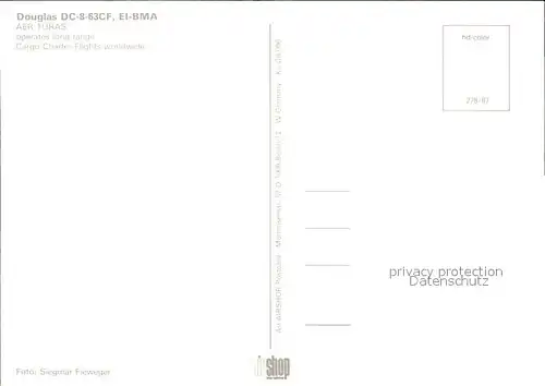 Flugzeuge Zivil Aer Turas Douglas DC 8 63CF EI BMA  Kat. Airplanes Avions