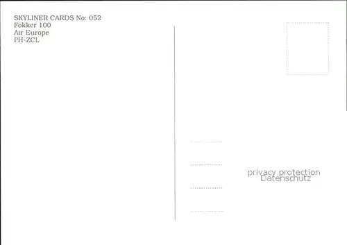 Flugzeuge Zivil Air Europe Fokker 100 PH ZCL  Kat. Airplanes Avions