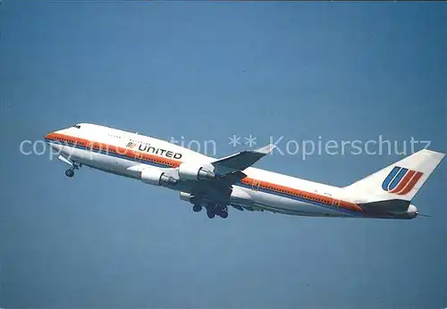 Flugzeuge Zivil United Airlines Boeing 747 400  Kat. Airplanes Avions