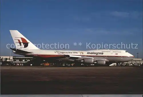 Flugzeuge Zivil Malaysia Year 1990 Boeing 747 438 VH OJB c n 24373 Kat. Airplanes Avions