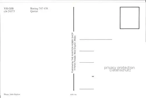 Flugzeuge Zivil Malaysia Year 1990 Boeing 747 438 VH OJB c n 24373 Kat. Airplanes Avions
