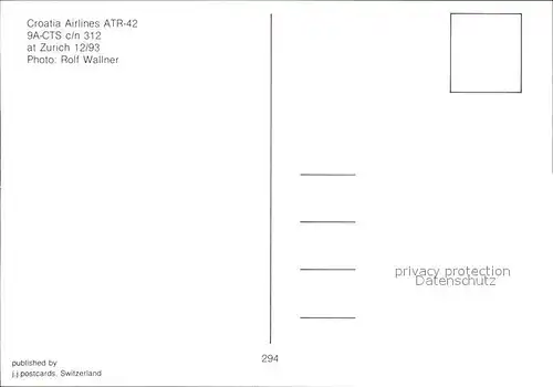 Flugzeuge Zivil Croatia Airlines ATR 42 9A CTS c n 312  Kat. Airplanes Avions