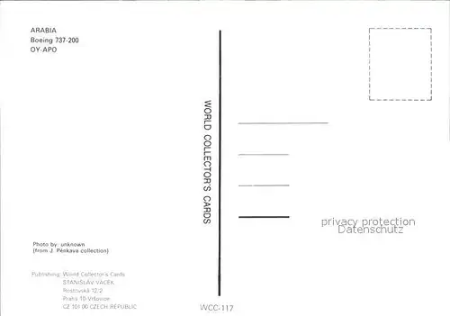 Flugzeuge Zivil Arabia Boeing 737 200 OY APO Kat. Airplanes Avions