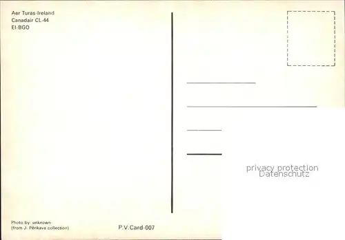 Flugzeuge Zivil Aer Turas Ireland Canadair CL 44 EI BGO  Kat. Airplanes Avions