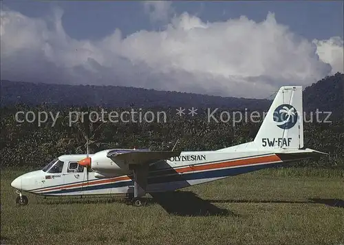 Flugzeuge Zivil Polynesian Pilatus BN 2A Islander 5W FAF c n 109 Kat. Airplanes Avions