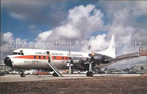 Flugzeuge Zivil Lineas Aereas Paraguayas Lockheed L 188A Electra ZP CBX 1032 Kat. Airplanes Avions