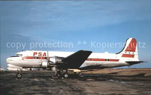 Flugzeuge Zivil PSA Pacific Southwest Airlines Douglas DC 4 N88747 c n 3116 Kat. Airplanes Avions