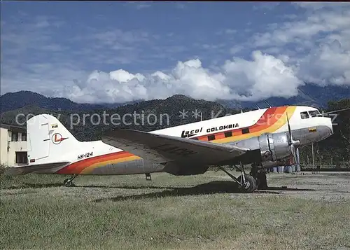 Flugzeuge Zivil Lacol Colombia DC 3 D 47DL HK 124 c n 4349 Kat. Airplanes Avions