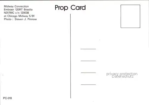 Flugzeuge Zivil Midway Connection Embraer 120RT Brasilia N317MC c n 120038 Kat. Airplanes Avions