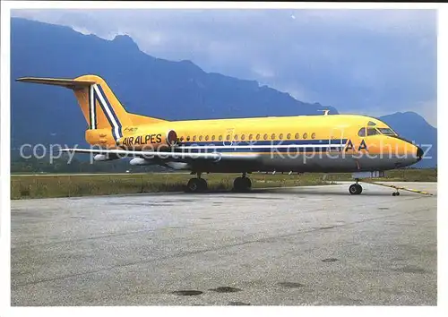 Flugzeuge Zivil Air ALpes Fokker F.28 F BUTI c n 11034 Kat. Airplanes Avions