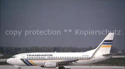 Flugzeuge Zivil Transwede Boeing 737 3Y0 SE DLN c n 23747 1363 Kat. Airplanes Avions