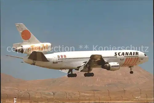 Flugzeuge Zivil Scanair Sunjet DC10 10 SE DHT c n 47833  Kat. Airplanes Avions